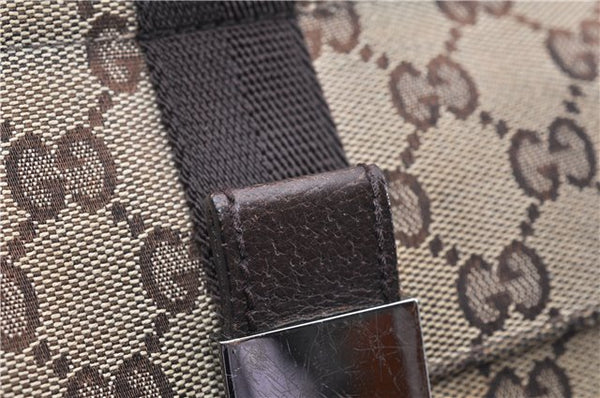 Authentic GUCCI Shoulder Cross Body Bag GG Canvas Leather 131211 Brown 0983G
