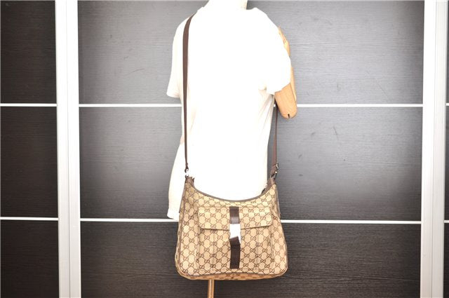 Authentic GUCCI Shoulder Cross Body Bag GG Canvas Leather 131211 Brown 0983G