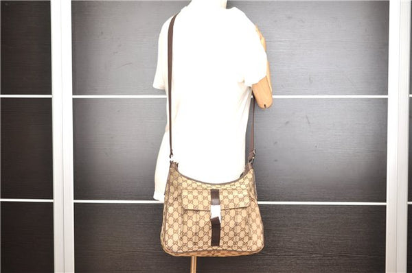Authentic GUCCI Shoulder Cross Body Bag GG Canvas Leather 131211 Brown 0983G