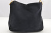 Authentic GUCCI Bamboo Shoulder Hand Bag Purse Suede Leather Navy Blue 0983I