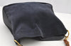 Authentic GUCCI Bamboo Shoulder Hand Bag Purse Suede Leather Navy Blue 0983I