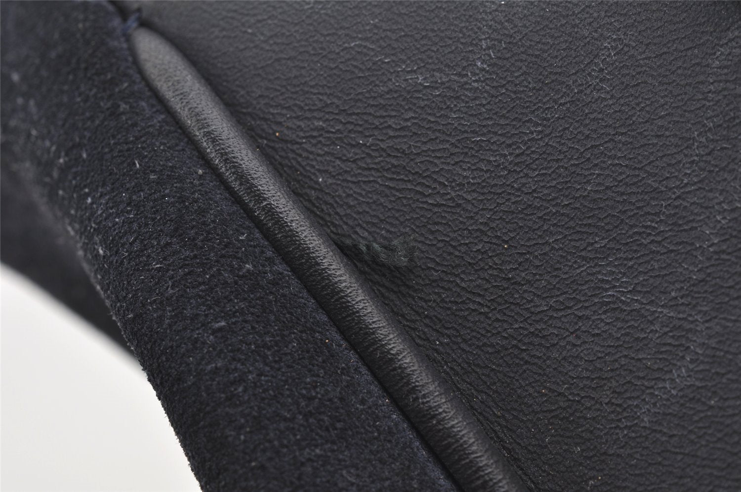 Authentic GUCCI Bamboo Shoulder Hand Bag Purse Suede Leather Navy Blue 0983I