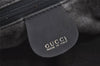 Authentic GUCCI Bamboo Shoulder Hand Bag Purse Suede Leather Navy Blue 0983I