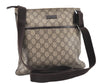 Authentic GUCCI Vintage Shoulder Cross Body Bag Purse GG PVC Leather Brown 0984G