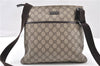 Authentic GUCCI Vintage Shoulder Cross Body Bag Purse GG PVC Leather Brown 0984G