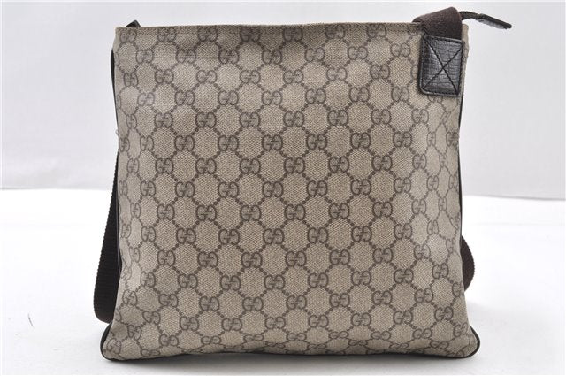 Authentic GUCCI Vintage Shoulder Cross Body Bag Purse GG PVC Leather Brown 0984G