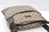 Authentic GUCCI Vintage Shoulder Cross Body Bag Purse GG PVC Leather Brown 0984G