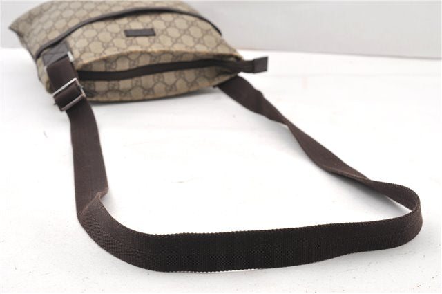 Authentic GUCCI Vintage Shoulder Cross Body Bag Purse GG PVC Leather Brown 0984G