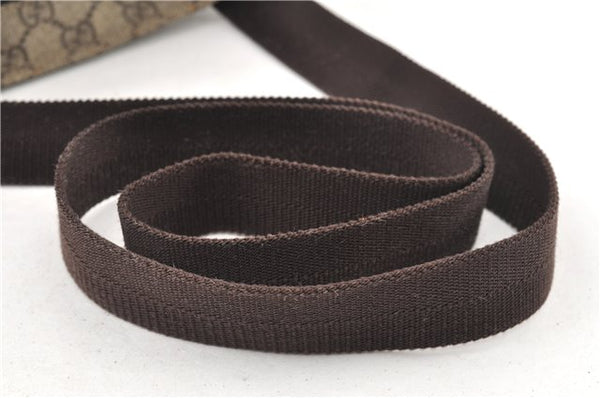 Authentic GUCCI Vintage Shoulder Cross Body Bag Purse GG PVC Leather Brown 0984G