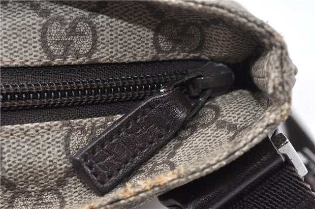 Authentic GUCCI Vintage Shoulder Cross Body Bag Purse GG PVC Leather Brown 0984G