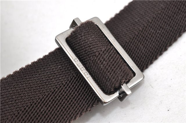 Authentic GUCCI Vintage Shoulder Cross Body Bag Purse GG PVC Leather Brown 0984G