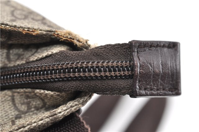 Authentic GUCCI Vintage Shoulder Cross Body Bag Purse GG PVC Leather Brown 0984G