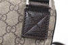Authentic GUCCI Vintage Shoulder Cross Body Bag Purse GG PVC Leather Brown 0984G