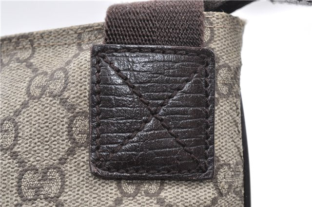 Authentic GUCCI Vintage Shoulder Cross Body Bag Purse GG PVC Leather Brown 0984G