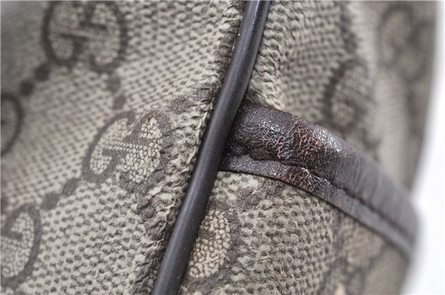 Authentic GUCCI Vintage Shoulder Cross Body Bag Purse GG PVC Leather Brown 0984G