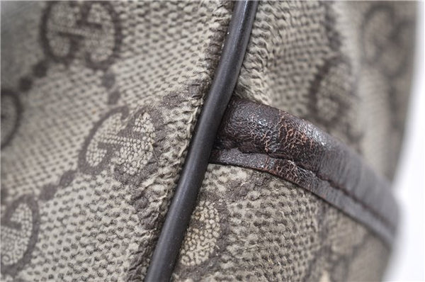 Authentic GUCCI Vintage Shoulder Cross Body Bag Purse GG PVC Leather Brown 0984G