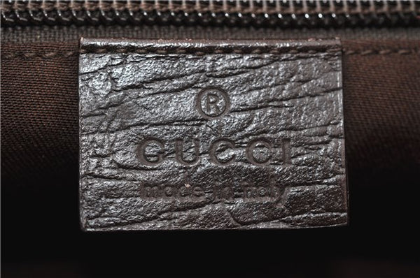Authentic GUCCI Vintage Shoulder Cross Body Bag Purse GG PVC Leather Brown 0984G