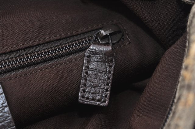 Authentic GUCCI Vintage Shoulder Cross Body Bag Purse GG PVC Leather Brown 0984G