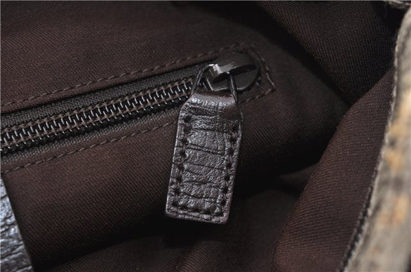 Authentic GUCCI Vintage Shoulder Cross Body Bag Purse GG PVC Leather Brown 0984G