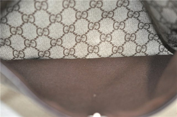 Authentic GUCCI Vintage Shoulder Cross Body Bag Purse GG PVC Leather Brown 0984G