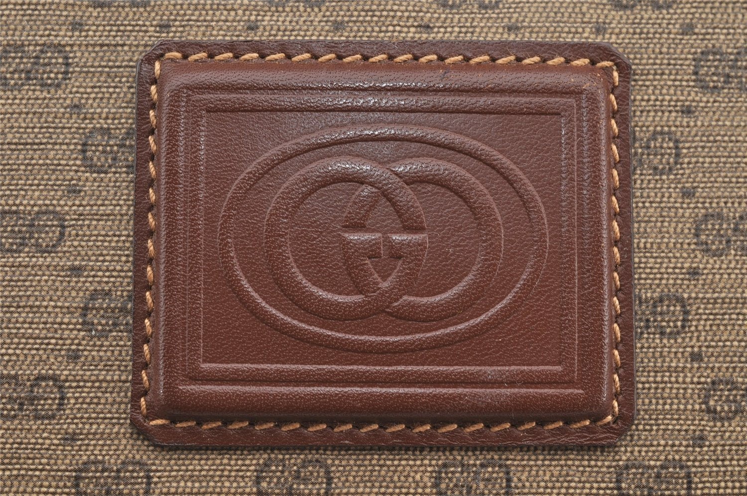 Authentic GUCCI Micro GG PVC Leather Shoulder Cross Body Bag Purse Brown 0984I