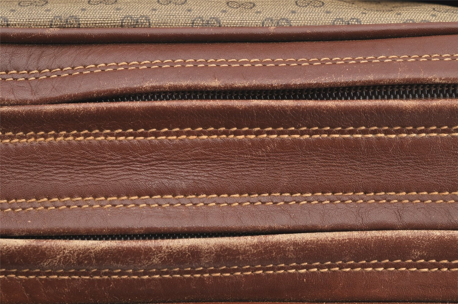 Authentic GUCCI Micro GG PVC Leather Shoulder Cross Body Bag Purse Brown 0984I