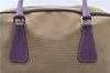 Authentic PRADA Vintage Canvas Leather Shoulder Tote Bag Beige 0985G