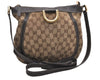 Authentic GUCCI Abbey Shoulder Cross Bag GG Canvas Leather 203257 Brown 0986G