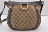 Authentic GUCCI Abbey Shoulder Cross Bag GG Canvas Leather 203257 Brown 0986G