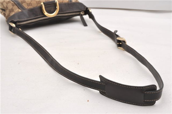 Authentic GUCCI Abbey Shoulder Cross Bag GG Canvas Leather 203257 Brown 0986G