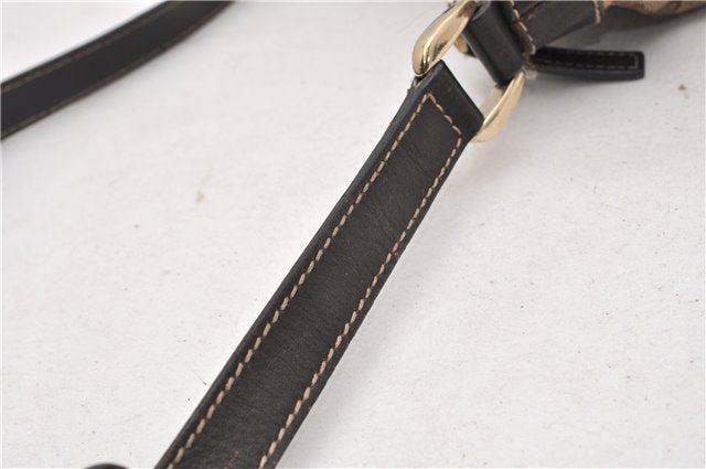 Authentic GUCCI Abbey Shoulder Cross Bag GG Canvas Leather 203257 Brown 0986G