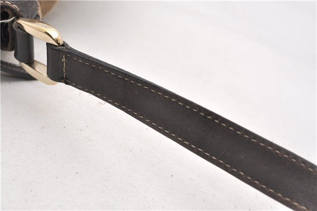 Authentic GUCCI Abbey Shoulder Cross Bag GG Canvas Leather 203257 Brown 0986G
