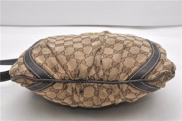 Authentic GUCCI Abbey Shoulder Cross Bag GG Canvas Leather 203257 Brown 0986G
