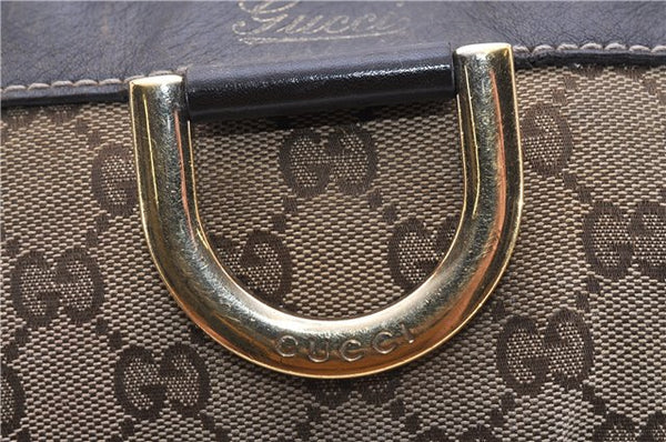 Authentic GUCCI Abbey Shoulder Cross Bag GG Canvas Leather 203257 Brown 0986G