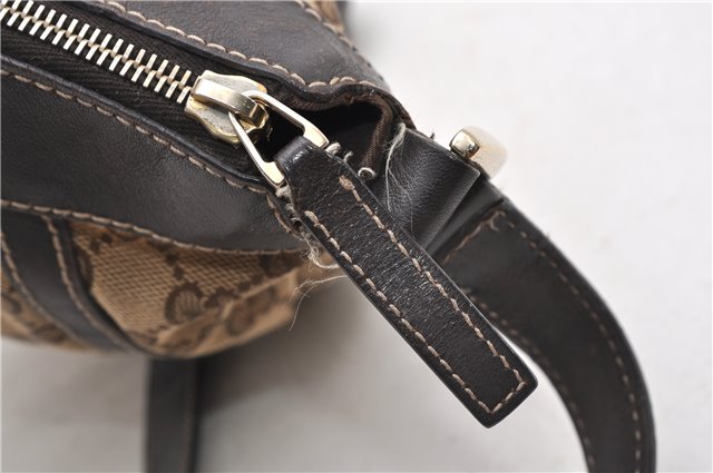 Authentic GUCCI Abbey Shoulder Cross Bag GG Canvas Leather 203257 Brown 0986G