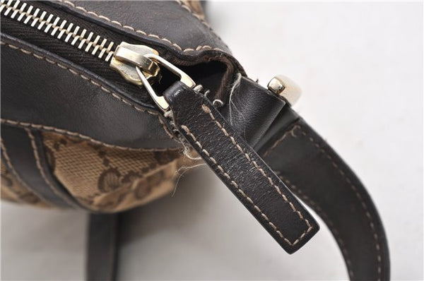 Authentic GUCCI Abbey Shoulder Cross Bag GG Canvas Leather 203257 Brown 0986G