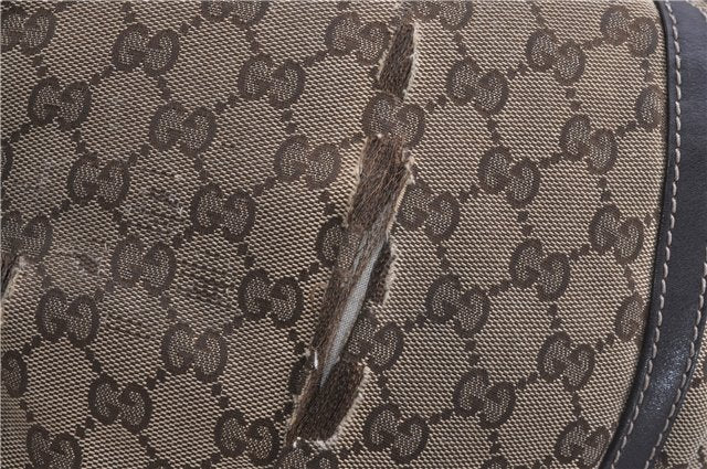 Authentic GUCCI Abbey Shoulder Cross Bag GG Canvas Leather 203257 Brown 0986G