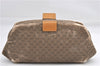 Authentic GUCCI Micro GG PVC Leather Clutch Hand Bag Purse Brown Junk 0987G