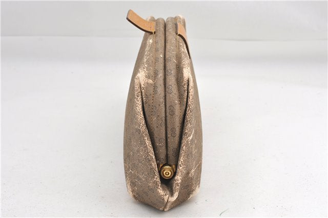 Authentic GUCCI Micro GG PVC Leather Clutch Hand Bag Purse Brown Junk 0987G