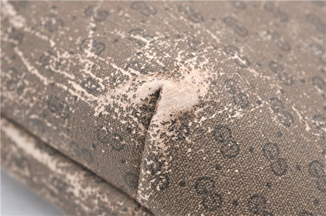 Authentic GUCCI Micro GG PVC Leather Clutch Hand Bag Purse Brown Junk 0987G