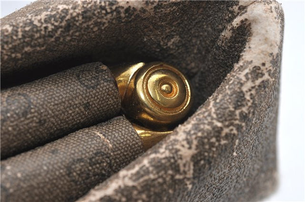 Authentic GUCCI Micro GG PVC Leather Clutch Hand Bag Purse Brown Junk 0987G