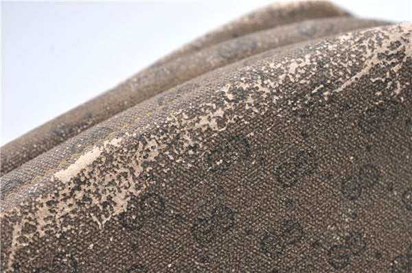 Authentic GUCCI Micro GG PVC Leather Clutch Hand Bag Purse Brown Junk 0987G