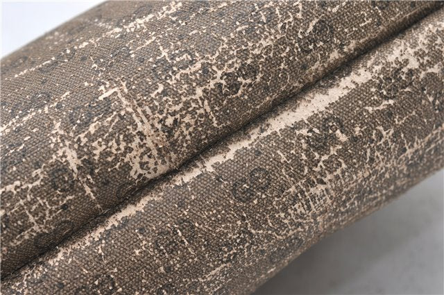 Authentic GUCCI Micro GG PVC Leather Clutch Hand Bag Purse Brown Junk 0987G