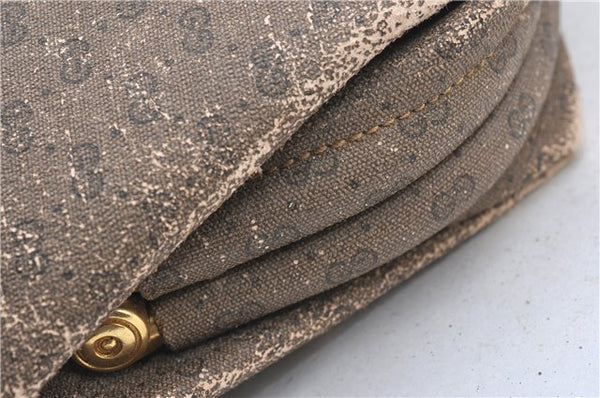 Authentic GUCCI Micro GG PVC Leather Clutch Hand Bag Purse Brown Junk 0987G