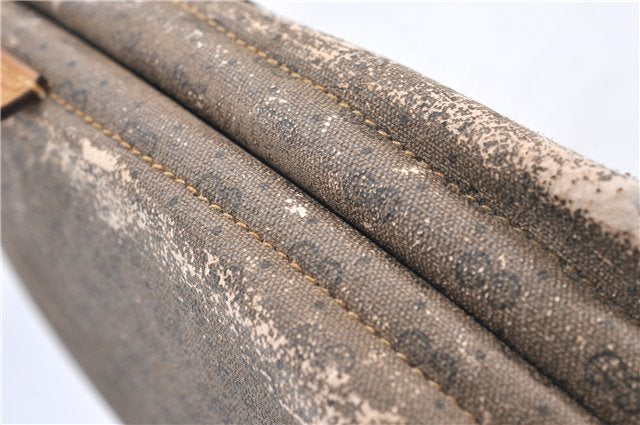 Authentic GUCCI Micro GG PVC Leather Clutch Hand Bag Purse Brown Junk 0987G