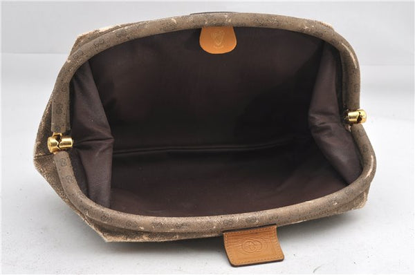 Authentic GUCCI Micro GG PVC Leather Clutch Hand Bag Purse Brown Junk 0987G