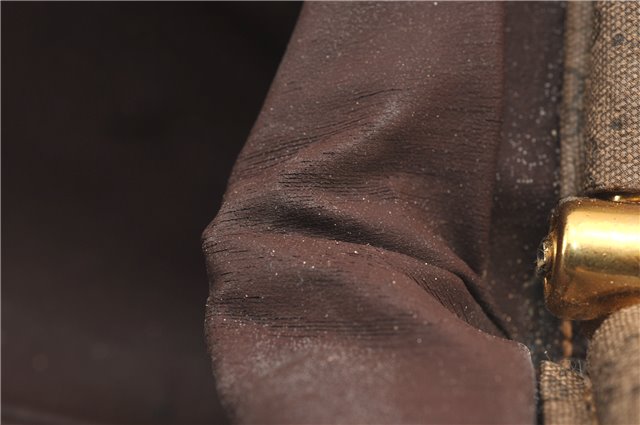 Authentic GUCCI Micro GG PVC Leather Clutch Hand Bag Purse Brown Junk 0987G