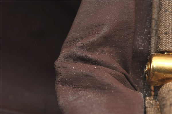 Authentic GUCCI Micro GG PVC Leather Clutch Hand Bag Purse Brown Junk 0987G