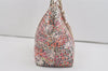 Authentic FENDI Zucchino Flower Shoulder Tote Bag Canvas Leather Pink 0987I