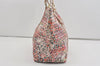 Authentic FENDI Zucchino Flower Shoulder Tote Bag Canvas Leather Pink 0987I